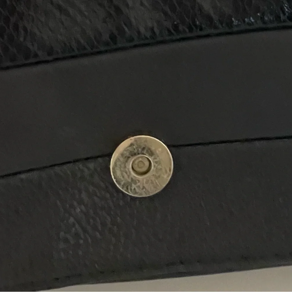 Steve Madden Black Faux Leather Shoulder Bag with Gold Accents - Picture 9 of 11